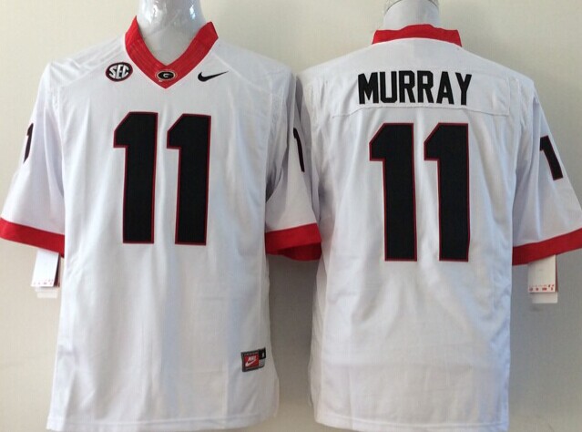 Men's Georgia Bulldogs Aaron Murray #11 White Jersey
